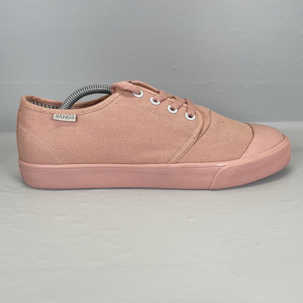 Bangs Shoes Womens Size 8.5 Pink Peach Canvas Lace Up Casual Walking Sneakers